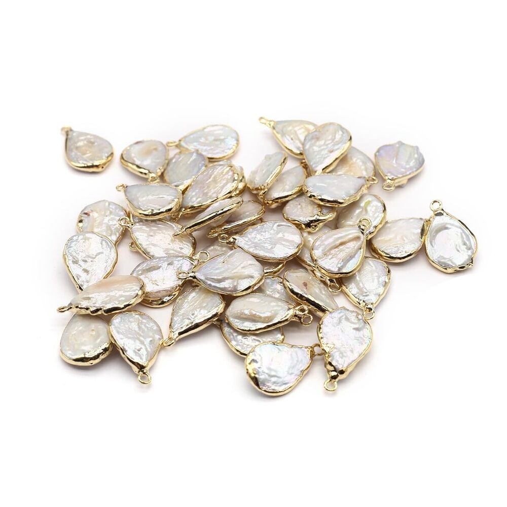 1117 10 Pcs Natural Pearl Pendants Irregular Shape Cultured Freshwater